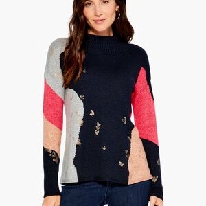 nic+zoe glowing embers sweater - indigo- xl